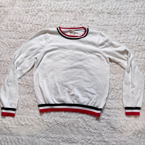 Forever 21 Other - White preppy kids  Varsity Striped Sweater with navy and red stripes Size 13/14
